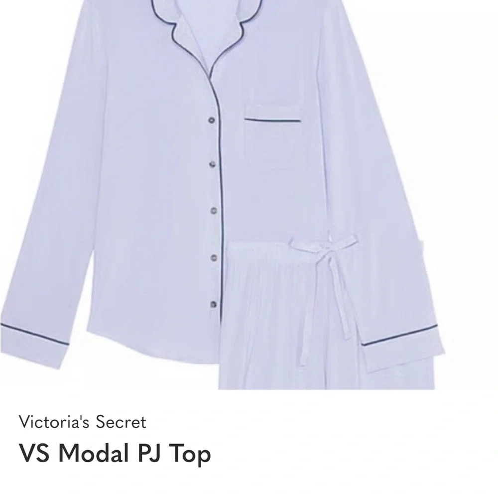 Victoria's Secret Light Lavender Modal Pajama Set with Contrast Piping